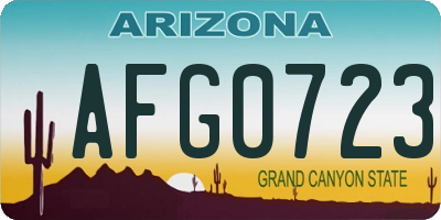 AZ license plate AFG0723
