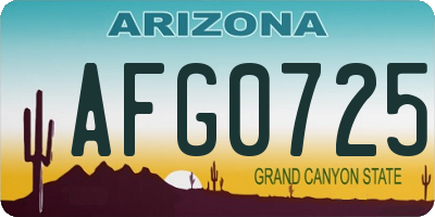 AZ license plate AFG0725