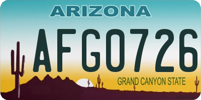 AZ license plate AFG0726