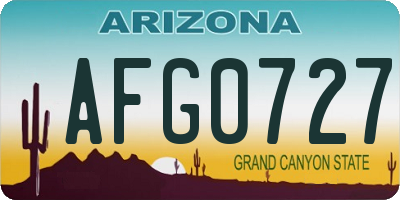 AZ license plate AFG0727