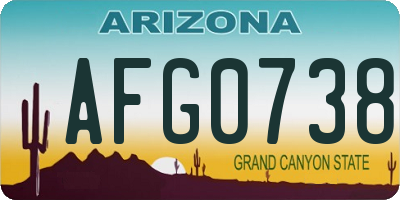 AZ license plate AFG0738