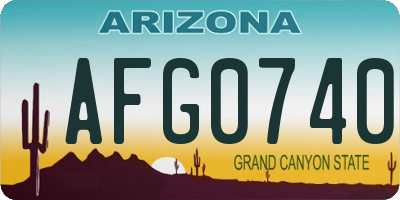 AZ license plate AFG0740