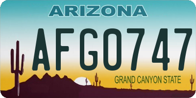 AZ license plate AFG0747