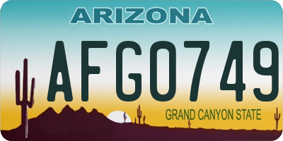 AZ license plate AFG0749