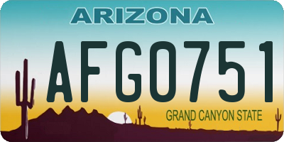 AZ license plate AFG0751