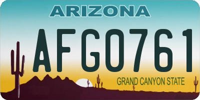 AZ license plate AFG0761
