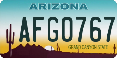 AZ license plate AFG0767