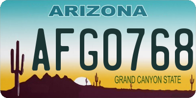 AZ license plate AFG0768