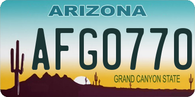 AZ license plate AFG0770