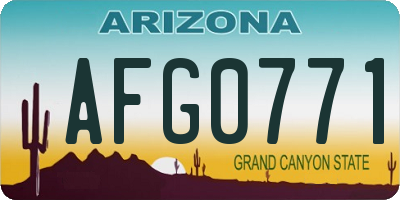 AZ license plate AFG0771