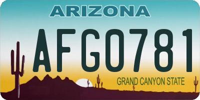 AZ license plate AFG0781
