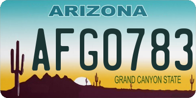 AZ license plate AFG0783