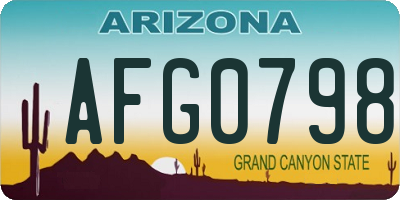 AZ license plate AFG0798
