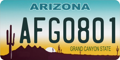 AZ license plate AFG0801