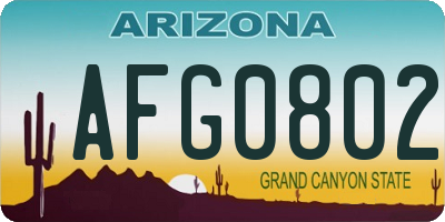 AZ license plate AFG0802