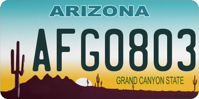 AZ license plate AFG0803