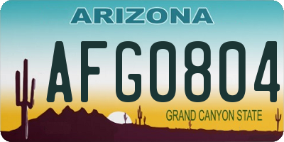 AZ license plate AFG0804