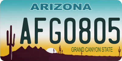 AZ license plate AFG0805