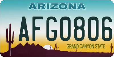 AZ license plate AFG0806