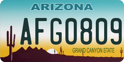 AZ license plate AFG0809