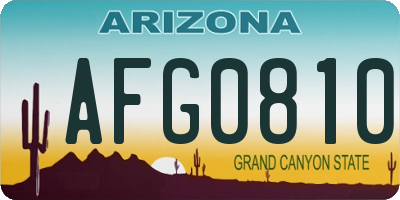 AZ license plate AFG0810