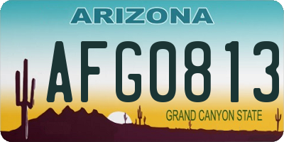 AZ license plate AFG0813
