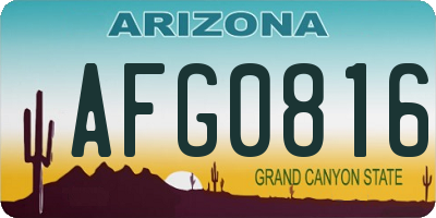 AZ license plate AFG0816