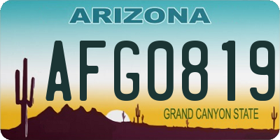 AZ license plate AFG0819