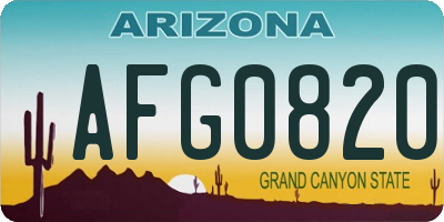 AZ license plate AFG0820