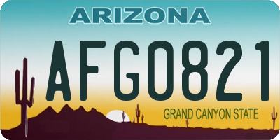 AZ license plate AFG0821