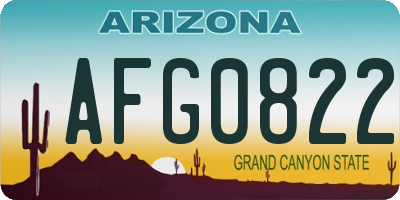 AZ license plate AFG0822