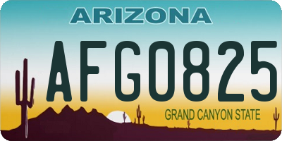 AZ license plate AFG0825