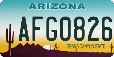 AZ license plate AFG0826