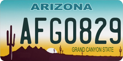 AZ license plate AFG0829