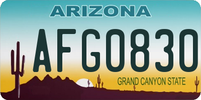 AZ license plate AFG0830