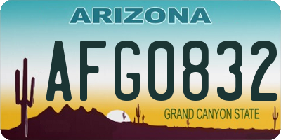 AZ license plate AFG0832