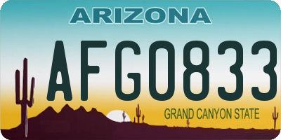 AZ license plate AFG0833