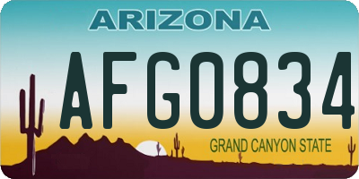AZ license plate AFG0834