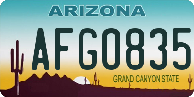 AZ license plate AFG0835