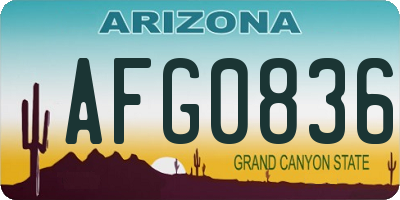 AZ license plate AFG0836