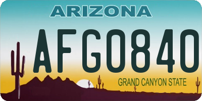 AZ license plate AFG0840