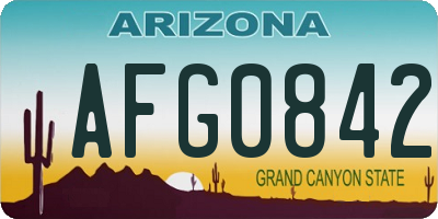 AZ license plate AFG0842