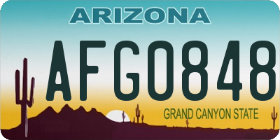 AZ license plate AFG0848