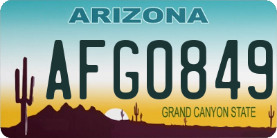AZ license plate AFG0849