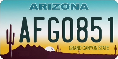 AZ license plate AFG0851