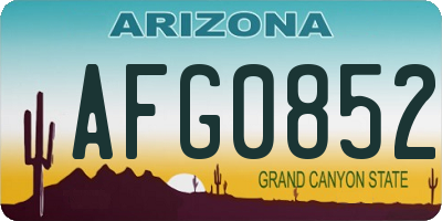 AZ license plate AFG0852