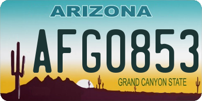 AZ license plate AFG0853