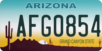 AZ license plate AFG0854