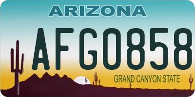 AZ license plate AFG0858