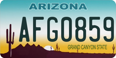 AZ license plate AFG0859